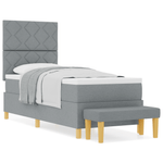 Casa si Gradina - Mobilier - Paturi si accesorii - Paturi - Pat cu spring si saltea gri deschis 80x200 cm tesatura - Infinity.ro