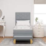 Casa si Gradina - Mobilier - Paturi si accesorii - Paturi - Pat cu spring si saltea gri deschis 80x200 cm tesatura - Infinity.ro