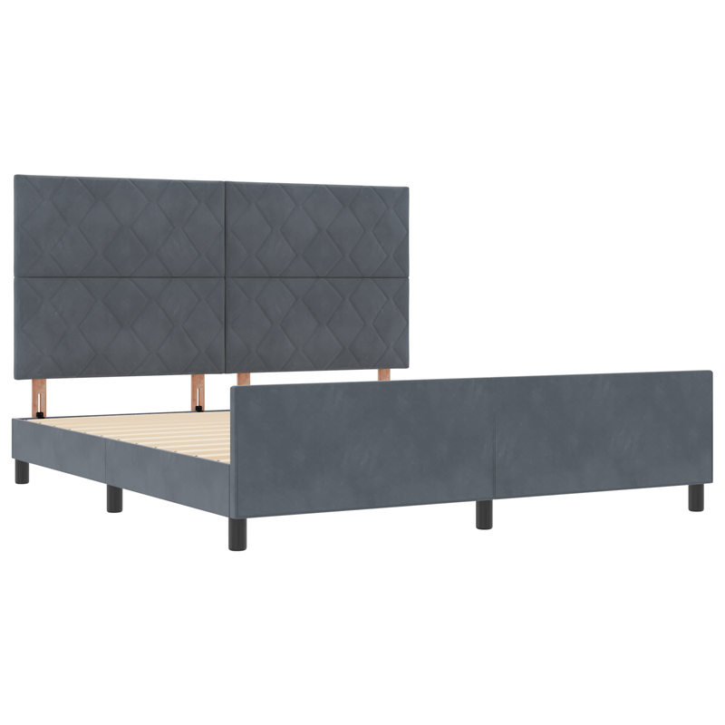 Casa si Gradina - Mobilier - Paturi si accesorii - Paturi - Cadru de pat, gri inchis, 180x200 cm, catifea - Infinity.ro