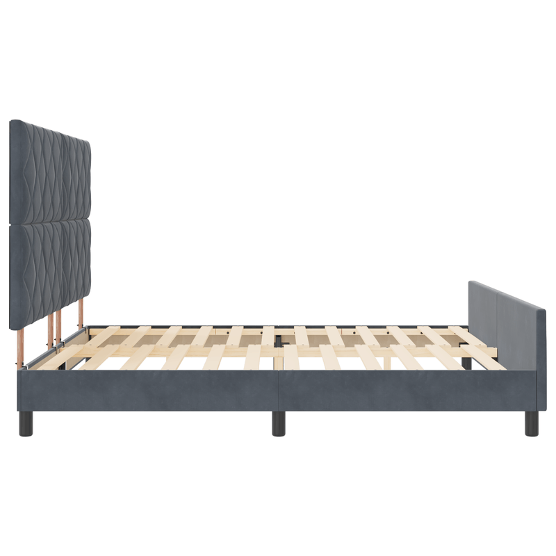 Casa si Gradina - Mobilier - Paturi si accesorii - Paturi - Cadru de pat, gri inchis, 180x200 cm, catifea - Infinity.ro