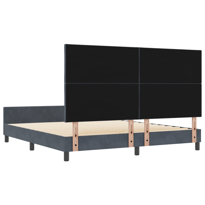 Casa si Gradina - Mobilier - Paturi si accesorii - Paturi - Cadru de pat, gri inchis, 180x200 cm, catifea - Infinity.ro