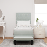 Casa si Gradina - Mobilier - Paturi si accesorii - Paturi - Pat cu Arcuri cu Saltea si Banca Gri Deschis 80x200 cm Catifea - Infinity.ro