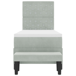 Casa si Gradina - Mobilier - Paturi si accesorii - Paturi - Pat cu Arcuri cu Saltea si Banca Gri Deschis 80x200 cm Catifea - Infinity.ro