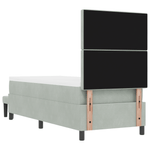 Casa si Gradina - Mobilier - Paturi si accesorii - Paturi - Pat cu Arcuri cu Saltea si Banca Gri Deschis 80x200 cm Catifea - Infinity.ro