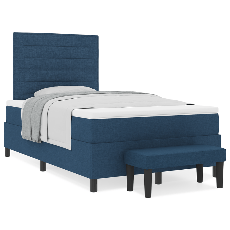Casa si Gradina - Mobilier - Paturi si accesorii - Paturi - Pat cu arcuri si saltea albastra 120x200 cm din tesatura - Infinity.ro
