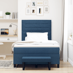 Casa si Gradina - Mobilier - Paturi si accesorii - Paturi - Pat cu arcuri si saltea albastra 120x200 cm din tesatura - Infinity.ro