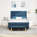 Casa si Gradina - Mobilier - Paturi si accesorii - Paturi - Pat cu arcuri de boxa cu saltea & banca albastra 160x200 cm tesatura - Infinity.ro