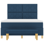 Casa si Gradina - Mobilier - Paturi si accesorii - Paturi - Pat cu arcuri de boxa cu saltea & banca albastra 160x200 cm tesatura - Infinity.ro