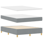 Casa si Gradina - Mobilier - Paturi si accesorii - Paturi - Pat cu arcuri si bancuta gri deschis 140x190 cm tesatura - Infinity.ro