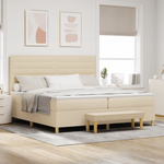 Casa si Gradina - Mobilier - Paturi si accesorii - Paturi - Pat cu saltea si bancuta Crem 200x200 cm Fabric - Infinity.ro