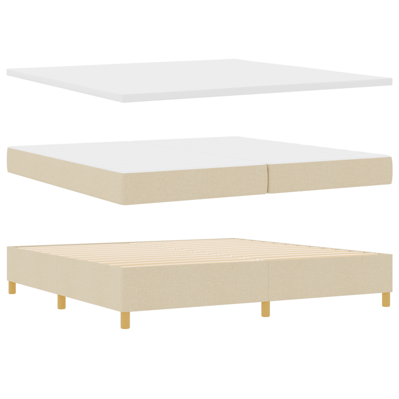 Casa si Gradina - Mobilier - Paturi si accesorii - Paturi - Pat cu saltea si bancuta Crem 200x200 cm Fabric - Infinity.ro