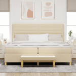Casa si Gradina - Mobilier - Paturi si accesorii - Paturi - Pat cu saltea si bancuta Crem 200x200 cm Fabric - Infinity.ro
