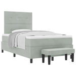 Casa si Gradina - Mobilier - Paturi si accesorii - Paturi - Pat cu arcuri gri deschis cu saltea 120x190 cm din catifea - Infinity.ro
