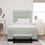 Casa si Gradina - Mobilier - Paturi si accesorii - Paturi - Pat cu arcuri gri deschis cu saltea 120x190 cm din catifea - Infinity.ro
