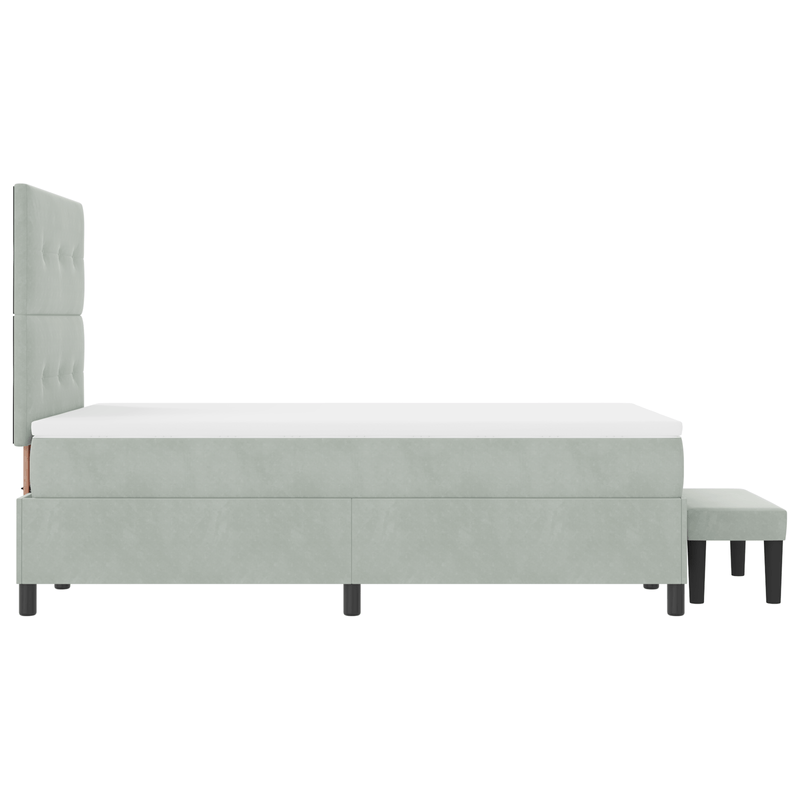 Casa si Gradina - Mobilier - Paturi si accesorii - Paturi - Pat cu arcuri gri deschis cu saltea 120x190 cm din catifea - Infinity.ro