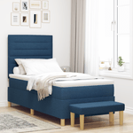 Casa si Gradina - Mobilier - Paturi si accesorii - Paturi - Pat cu arcuri cu saltea si banca albastru 80x200 cm tesatura - Infinity.ro