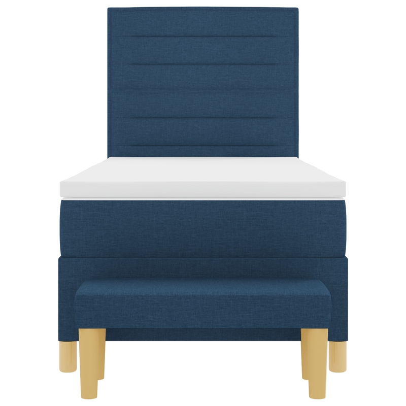 Casa si Gradina - Mobilier - Paturi si accesorii - Paturi - Pat cu arcuri cu saltea si banca albastru 80x200 cm tesatura - Infinity.ro