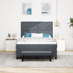 Casa si Gradina - Mobilier - Paturi si accesorii - Paturi - Pat cu arcuri cu saltea & banca gri inchis 160x200 cm catifea - Infinity.ro
