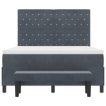 Casa si Gradina - Mobilier - Paturi si accesorii - Paturi - Pat cu arcuri cu saltea & banca gri inchis 160x200 cm catifea - Infinity.ro