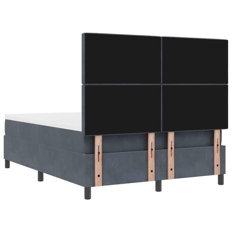 Casa si Gradina - Mobilier - Paturi si accesorii - Paturi - Pat cu arcuri cu saltea & banca gri inchis 160x200 cm catifea - Infinity.ro