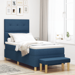 Casa si Gradina - Mobilier - Paturi si accesorii - Paturi - Pat cu arcuri cu Saltea si Banca Albastra 80x200 cm Tesatura - Infinity.ro