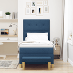 Casa si Gradina - Mobilier - Paturi si accesorii - Paturi - Pat cu arcuri cu Saltea si Banca Albastra 80x200 cm Tesatura - Infinity.ro