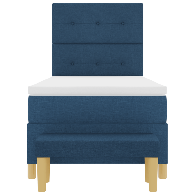 Casa si Gradina - Mobilier - Paturi si accesorii - Paturi - Pat cu arcuri cu Saltea si Banca Albastra 80x200 cm Tesatura - Infinity.ro