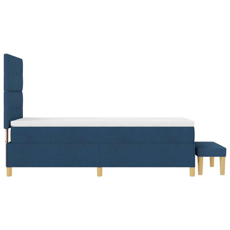 Casa si Gradina - Mobilier - Paturi si accesorii - Paturi - Pat cu arcuri cu Saltea si Banca Albastra 80x200 cm Tesatura - Infinity.ro