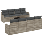 Casa si Gradina - Gradina si terasa - Mobilier exterior - Canapele si fotolii gradina - Set de canapele pentru gradina  de 9 piese cu perne gri deschis din ratan polimer - Infinity.ro