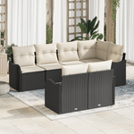 Casa si Gradina - Gradina si terasa - Mobilier exterior - Canapele si fotolii gradina - Set de canapea modulara de gradina cu 7 piese si perne Negru Poliratan - Infinity.ro
