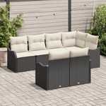 Casa si Gradina - Gradina si terasa - Mobilier exterior - Canapele si fotolii gradina - Set de canapea modulara de gradina cu 7 piese si perne Negru Poliratan - Infinity.ro
