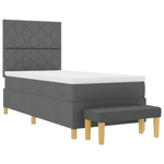 Casa si Gradina - Mobilier - Paturi si accesorii - Paturi - Pat cu arcuri cu saltea si banca gri inchis 90x190 cm tesatura - Infinity.ro