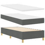 Casa si Gradina - Mobilier - Paturi si accesorii - Paturi - Pat cu arcuri cu saltea si banca gri inchis 90x190 cm tesatura - Infinity.ro