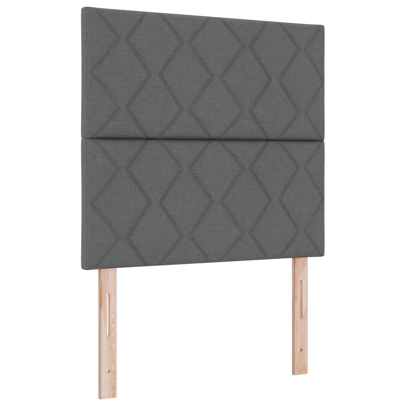 Casa si Gradina - Mobilier - Paturi si accesorii - Paturi - Pat cu arcuri cu saltea si banca gri inchis 90x190 cm tesatura - Infinity.ro