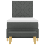 Casa si Gradina - Mobilier - Paturi si accesorii - Paturi - Pat cu arcuri cu saltea si banca gri inchis 90x190 cm tesatura - Infinity.ro