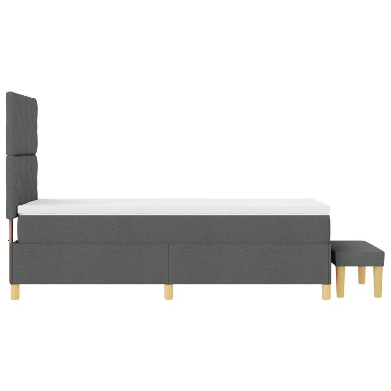 Casa si Gradina - Mobilier - Paturi si accesorii - Paturi - Pat cu arcuri cu saltea si banca gri inchis 90x190 cm tesatura - Infinity.ro