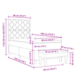 Casa si Gradina - Mobilier - Paturi si accesorii - Paturi - Pat cu arcuri cu saltea si banca gri inchis 90x190 cm tesatura - Infinity.ro