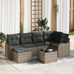Casa si Gradina - Gradina si terasa - Mobilier exterior - Canapele si fotolii gradina - Set canapea de gradina  6 piese cu perne din ratan poli negru - Infinity.ro