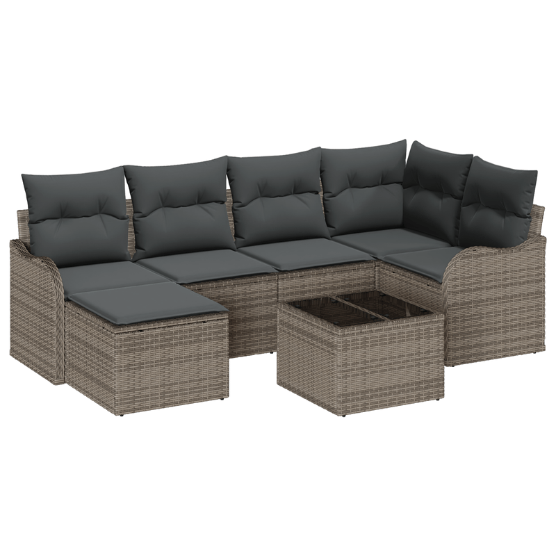 Casa si Gradina - Gradina si terasa - Mobilier exterior - Canapele si fotolii gradina - Set canapea de gradina  6 piese cu perne din ratan poli negru - Infinity.ro