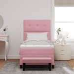 Casa si Gradina - Mobilier - Paturi si accesorii - Paturi - Pat cu Arc cu Saltea & Banca Roz 90x200 cm Catifea - Infinity.ro