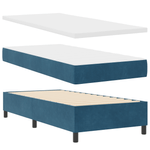 Casa si Gradina - Mobilier - Paturi si accesorii - Paturi - Pat cu arcuri cu saltea si banca Albastru inchis 90x200 cm Catifea - Infinity.ro