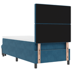 Casa si Gradina - Mobilier - Paturi si accesorii - Paturi - Pat cu arcuri cu saltea si banca Albastru inchis 90x200 cm Catifea - Infinity.ro
