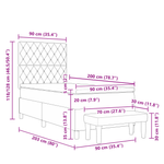 Casa si Gradina - Mobilier - Paturi si accesorii - Paturi - Pat cu arcuri cu saltea si banca Albastru inchis 90x200 cm Catifea - Infinity.ro
