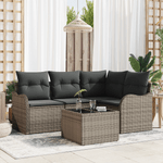 Casa si Gradina - Gradina si terasa - Mobilier exterior - Canapele si fotolii gradina - Set de Canapea de Gradina cu Perne Ratan Poliester Negru - Infinity.ro