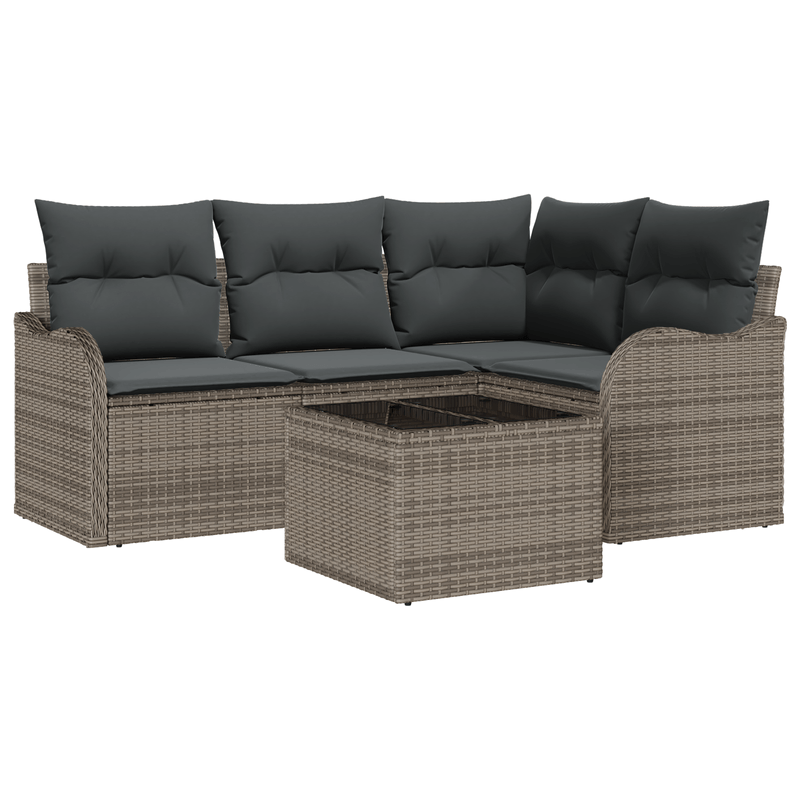 Casa si Gradina - Gradina si terasa - Mobilier exterior - Canapele si fotolii gradina - Set de Canapea de Gradina cu Perne Ratan Poliester Negru - Infinity.ro