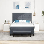 Casa si Gradina - Mobilier - Paturi si accesorii - Paturi - Pat Box Spring cu Saltea si Banca Gri Inchis 140x190 cm Catifea - Infinity.ro