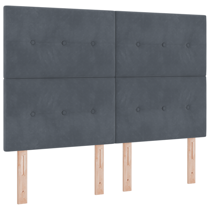 Casa si Gradina - Mobilier - Paturi si accesorii - Paturi - Pat Box Spring cu Saltea si Banca Gri Inchis 140x190 cm Catifea - Infinity.ro