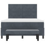 Casa si Gradina - Mobilier - Paturi si accesorii - Paturi - Pat Box Spring cu Saltea si Banca Gri Inchis 140x190 cm Catifea - Infinity.ro