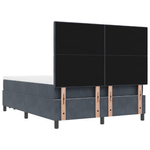 Casa si Gradina - Mobilier - Paturi si accesorii - Paturi - Pat Box Spring cu Saltea si Banca Gri Inchis 140x190 cm Catifea - Infinity.ro