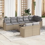 Casa si Gradina - Gradina si terasa - Mobilier exterior - Canapele si fotolii gradina - Set de canapea de gradina  9 piese cu perne neagra din poli ratan - Infinity.ro